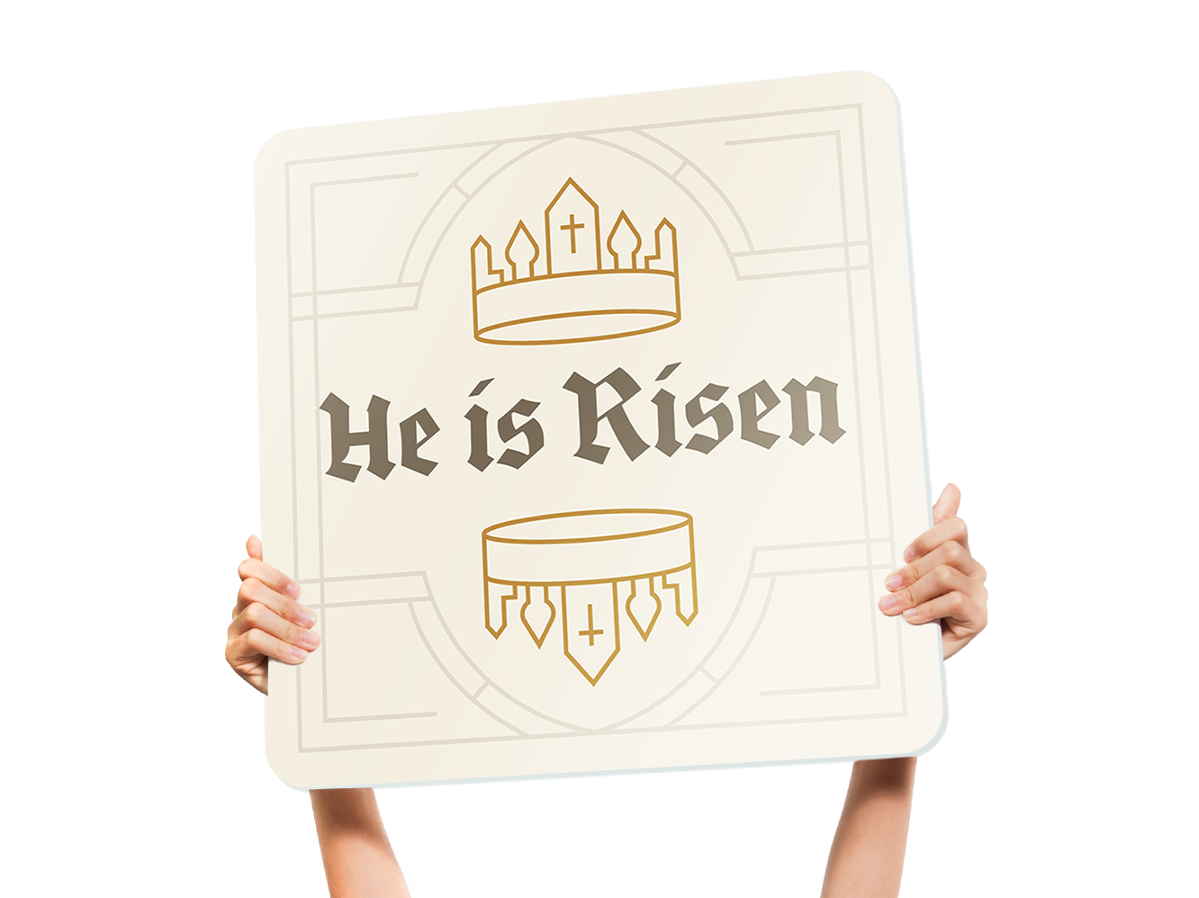 He Is Risen — Fun Handheld Church Signs Made in USA