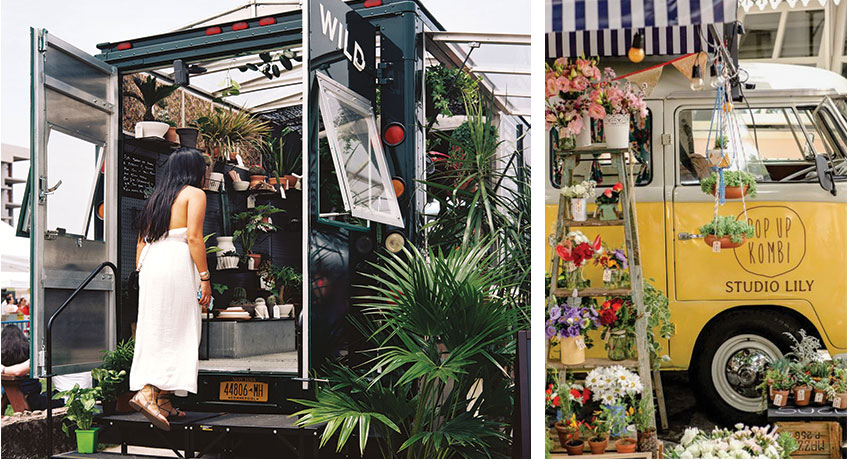 A popup mobile garden themed photo booth makes a grand statement for easter.